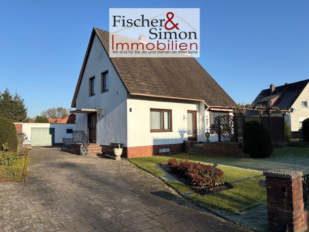 Drakenburg-gepflegtes Einfamilienhaus m. Garage u. Vollkeller auf einem ansprechenden Eckgrundstück